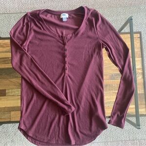 Old Navy Womens Henley Long Sleeve Shirt